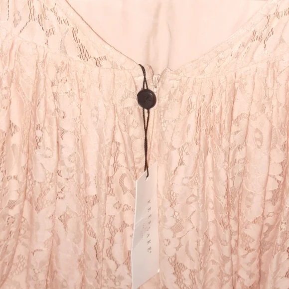 KEEPSAKE Lace Cutout Minidress Pink Nude Eyelash Lace Ballet Coquette Rose L 10 - Picture 6 of 12